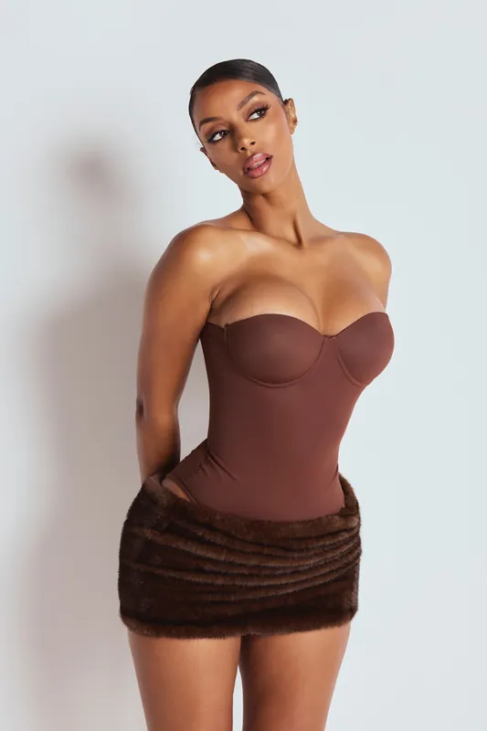The Brown Sculpting Bodysuit - LEMONLUNAR