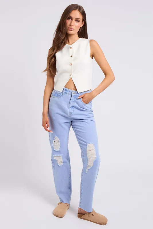 Juni Ripped Mom Jeans - Urban Bliss