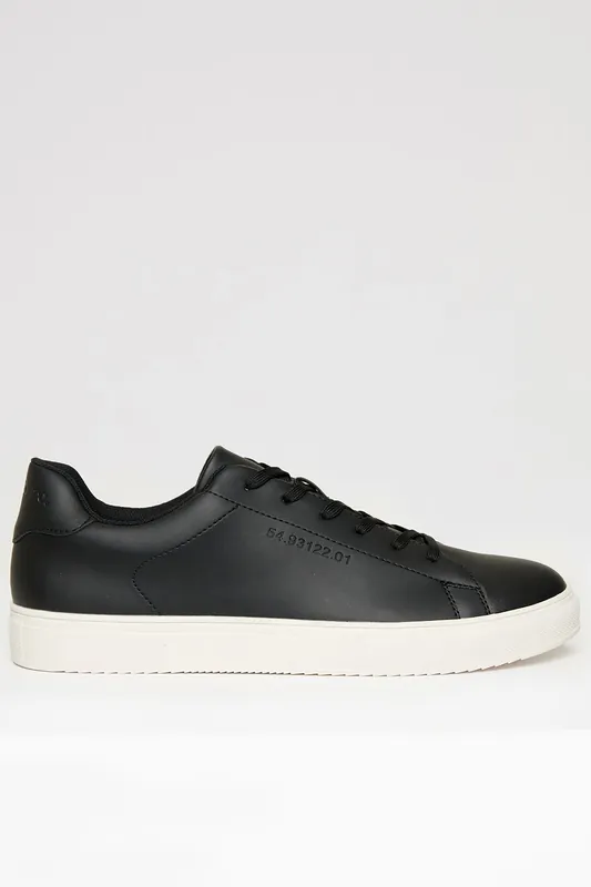 Lace-Up Faux Leather Court Trainers