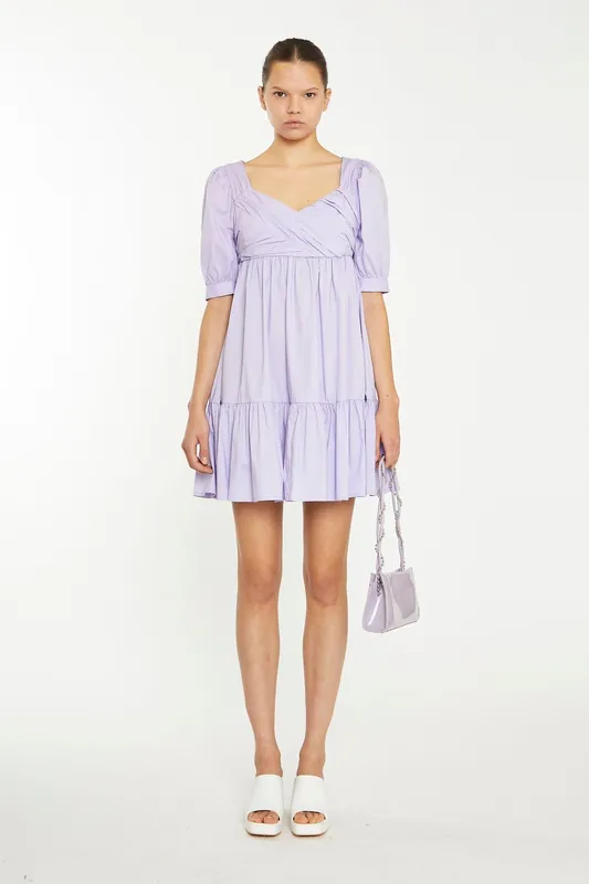 Puff Sleeve Tiered Mini Dress - Shnoo