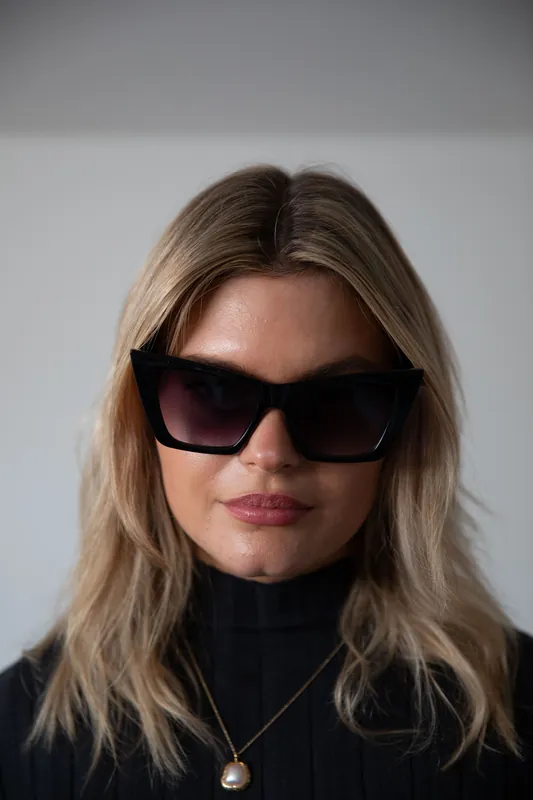 Black Oversized Cateye Sunglasses - SVNX