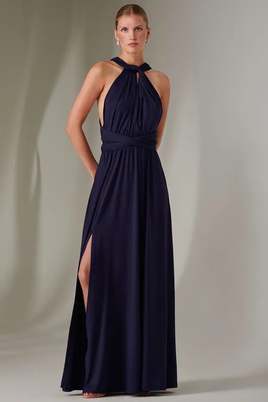 Halter Neck Maxi Bridesmaid Dress - Jolie Moi