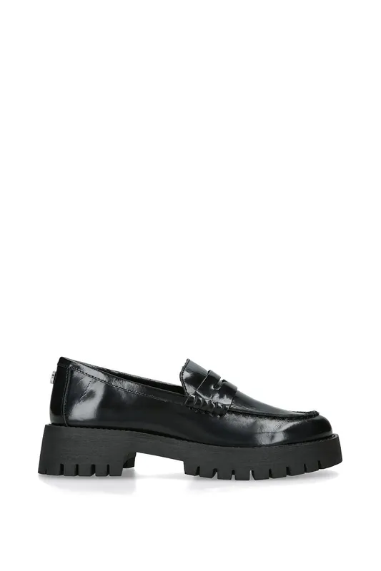 Langsten Black' Leather Flats - STEVE MADDEN