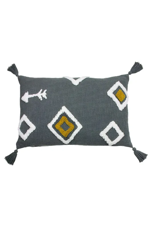 Inka Tufted Cotton Tasselled Cushion - Furn