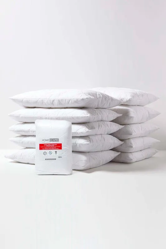 Quilted Pillow Protector, Pack of 10 - Homescapes