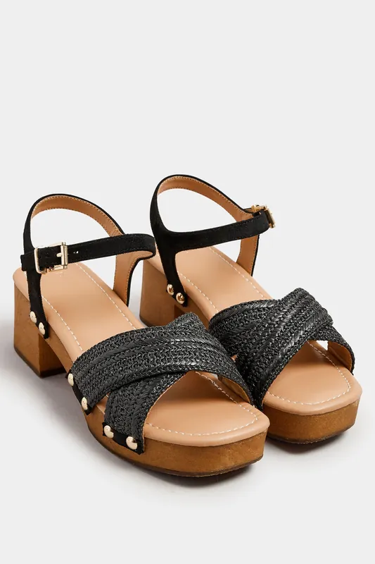 Cross Over Platform Wooden Clog Sandals - Yours