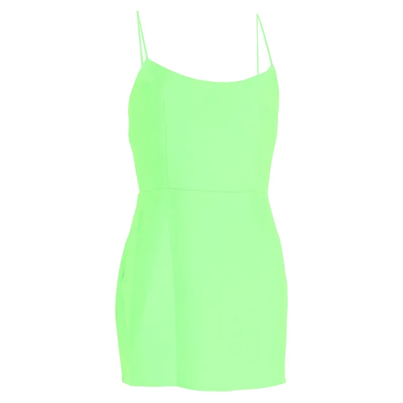 Preloved Cayde Mini Sleeveless dress in Neon Green Polyester - Alex Perry