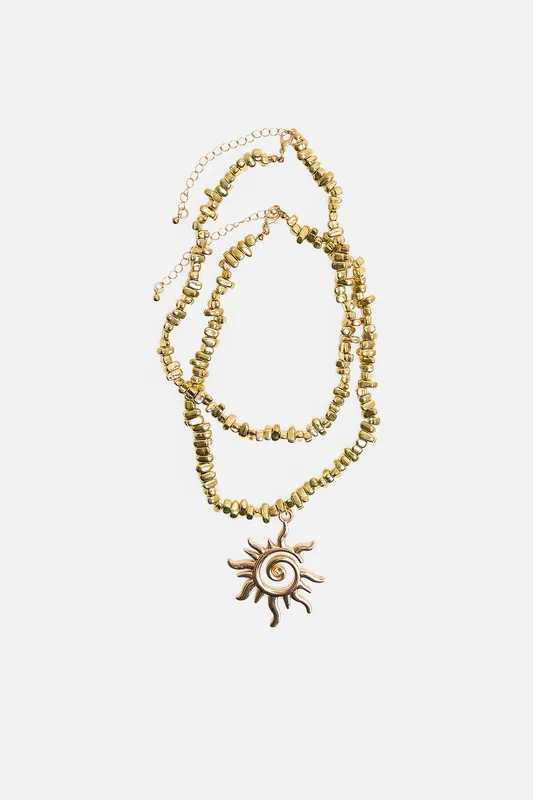 Layered Sunshine Necklace in Gold - Public Desire