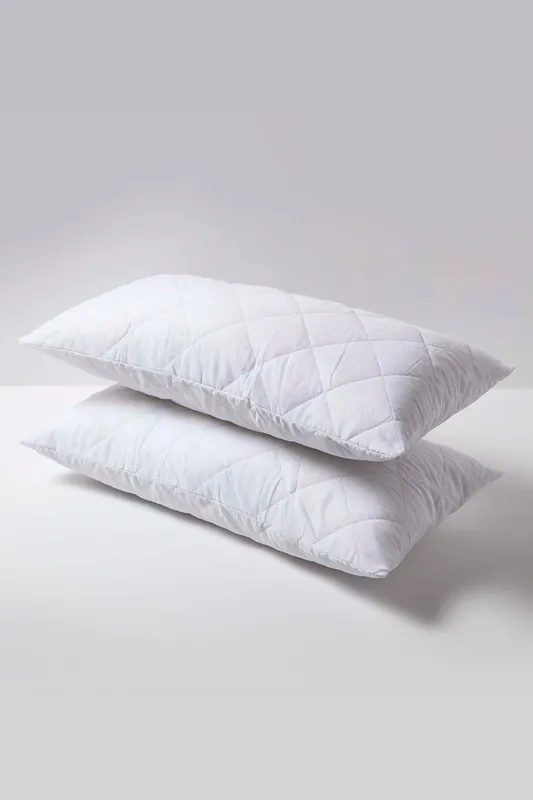 King Size Quilted Pillow Protector, Pack of 2 - Homescapes