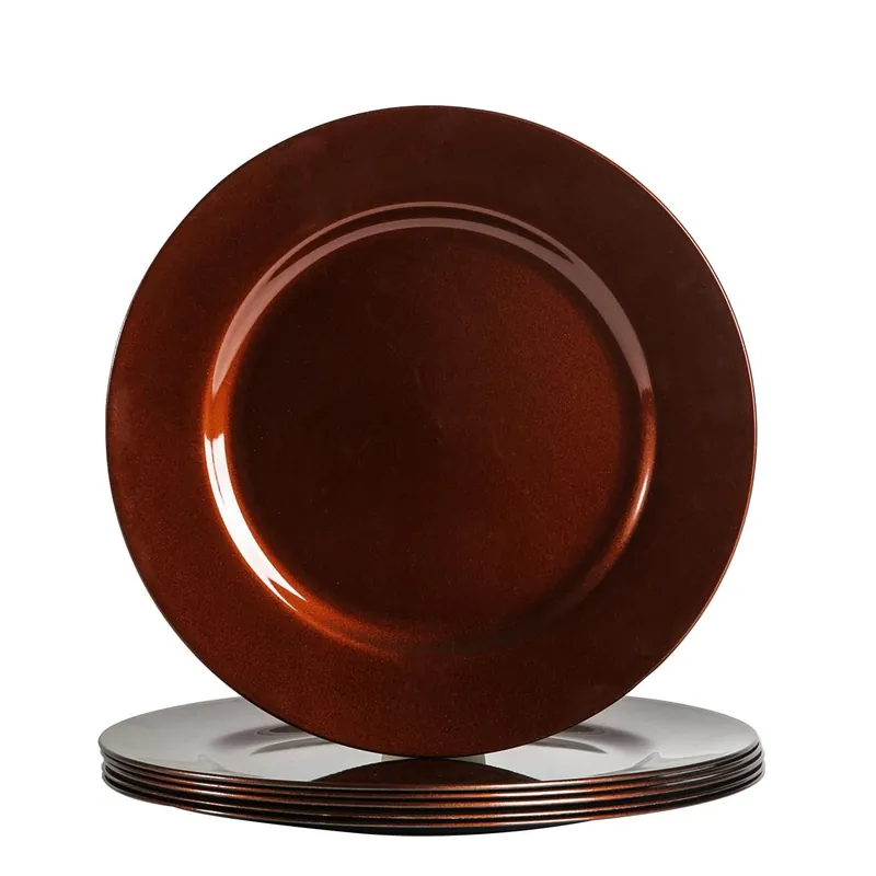 33cm Metallic Charger Plates - Set of 6 - Reusable Dining Placemats