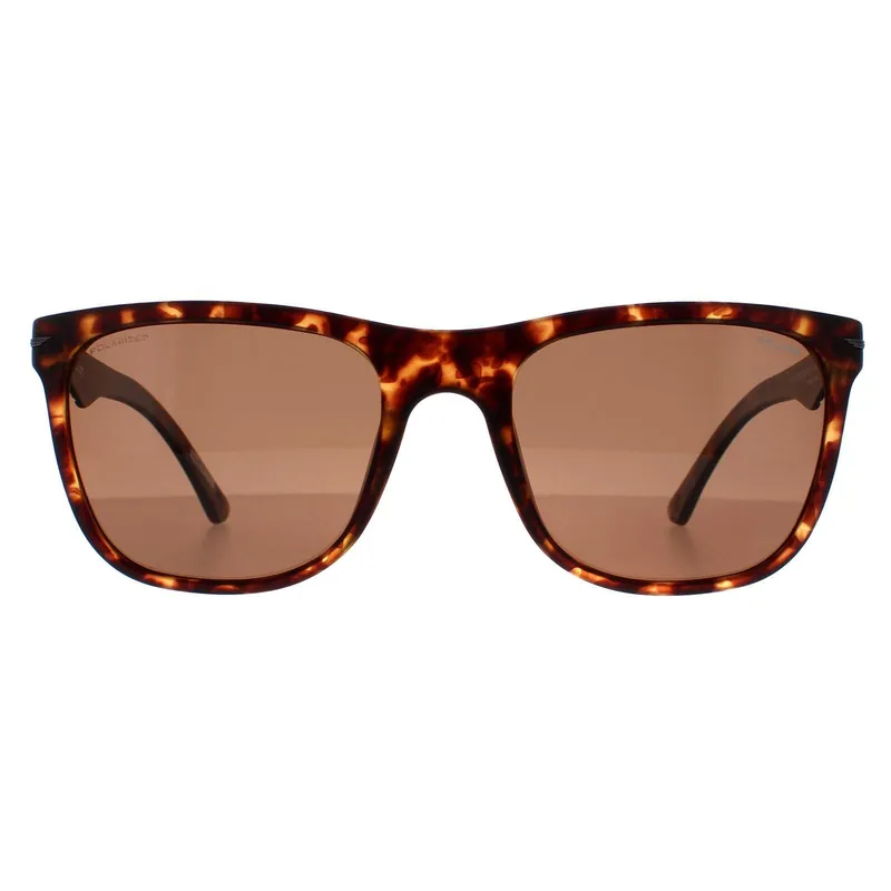 Rectangle Matte Dark Havana Brown SPL357 Blackbird Light 2 Sunglasses - Police