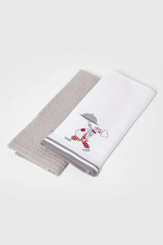 Cook Waffle Cotton Tea Towels, Set of 2 - Homescapes