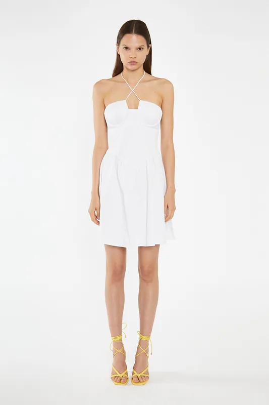 Cross Over Halterneck Corset Mini Dress - Shnoo