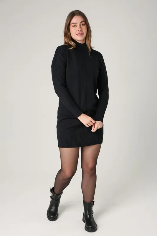 Cosy Soft Touch High Neck Seam Jumper Mini Dress - French Connection