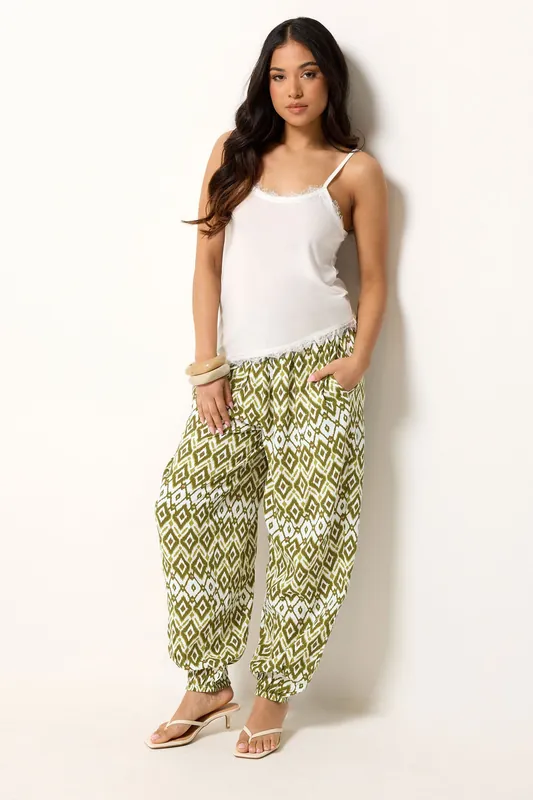 Petite Abstract Harem Trousers - PixieGirl