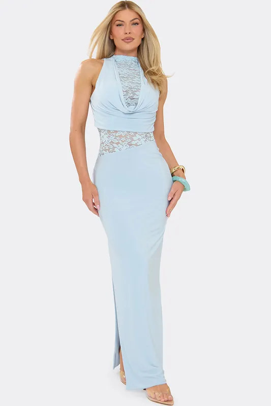 Sleeveless Lace Trim Maxi Dress - EGO
