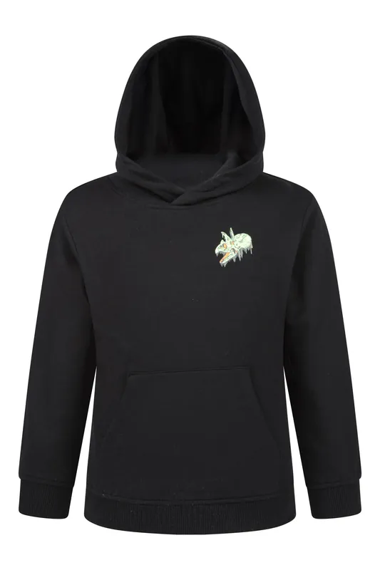 Dripping Dino' Lightweight Soft Warm Kangaroo Pocket Graphic Hoodie - Mountain Warehouse