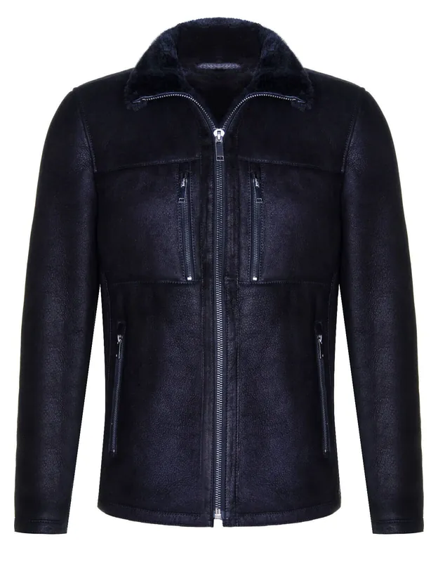Sheepskin Biker Bomber Jacket-Agboville