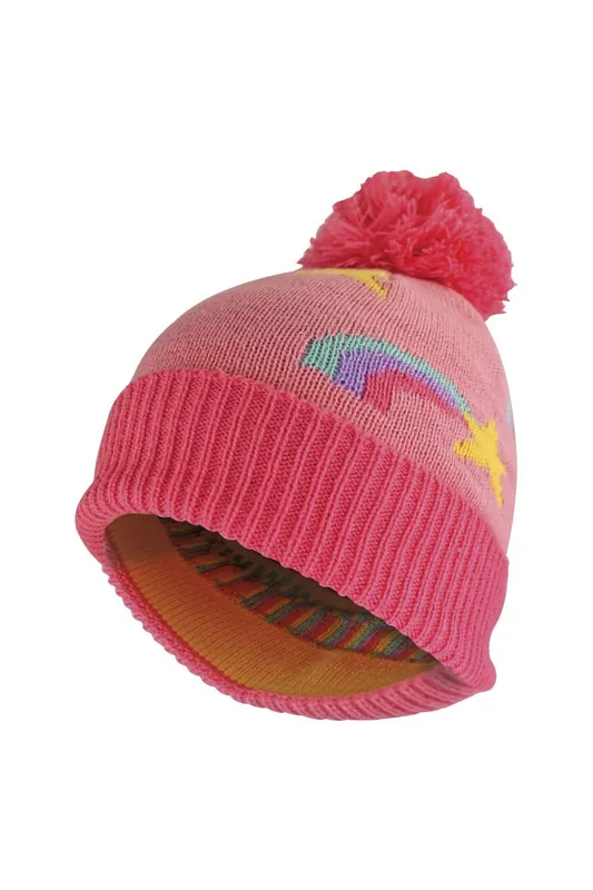 Rainbow Beanie Hat with Bobble | Warm Winter Hat with Pom Pom - Sock Snob