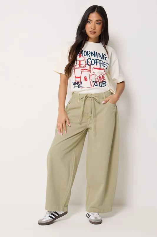 Petite Tie Waist Wide Leg Jeans - PixieGirl