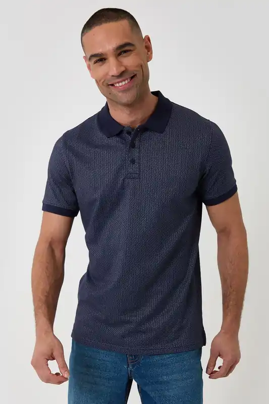 Textured Cotton Polo Shirt - Threadbare