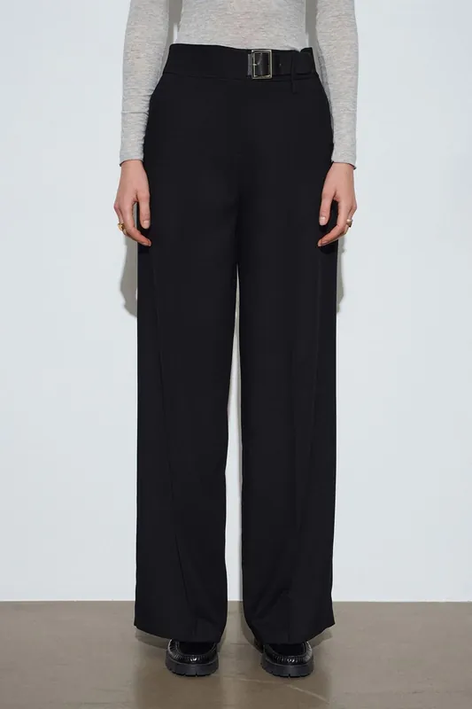 Belted Wide-leg Trousers