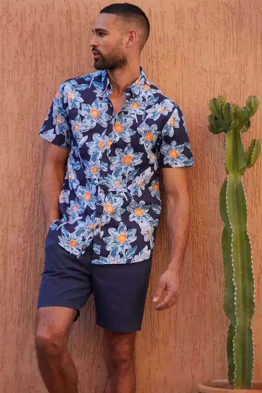 Bellis' Cotton Tropical Print Short Sleeve Shirt - Threadbare