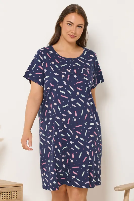 Sweet Print Placket Nightdress - Yours