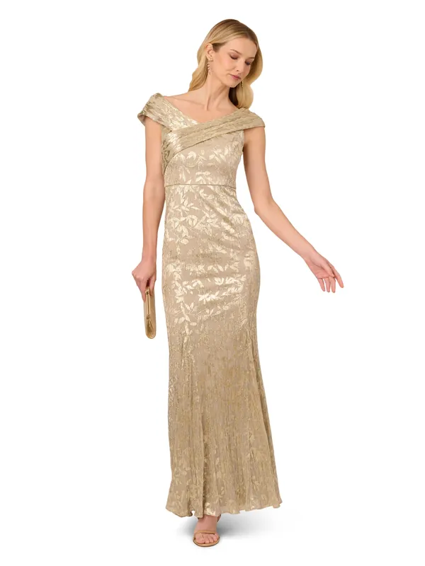 Foil Leaf Mermaid Gown - Adrianna Papell