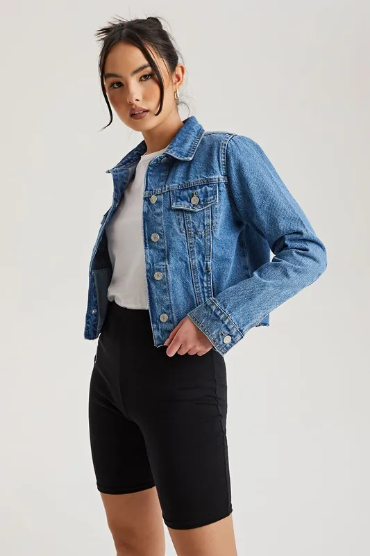Raw Hem Denim Jacket - Urban Bliss