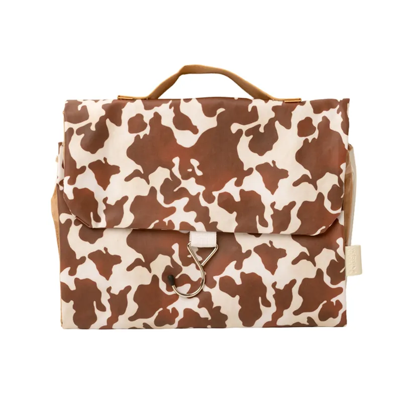 Threefold Hanging Wash Bag Cow Print - Victoria Green
