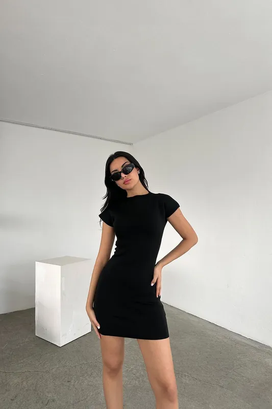 Basic Mini Knit Dress - MixRay