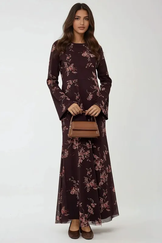 Floral Printed Modest Dress - Hiccup