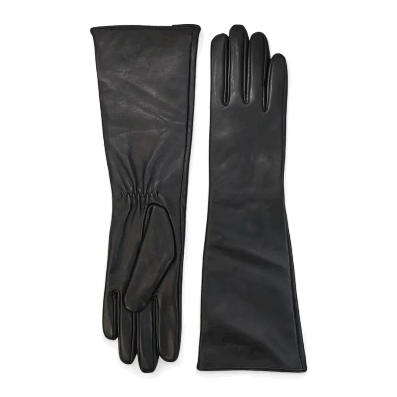 Long Leather Gloves Genuine Sheepskin Elbow Length - TruClothing