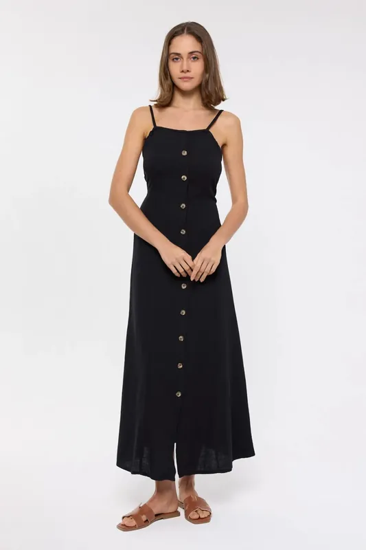 Backless Cotton Maxi Dress - Hiccup