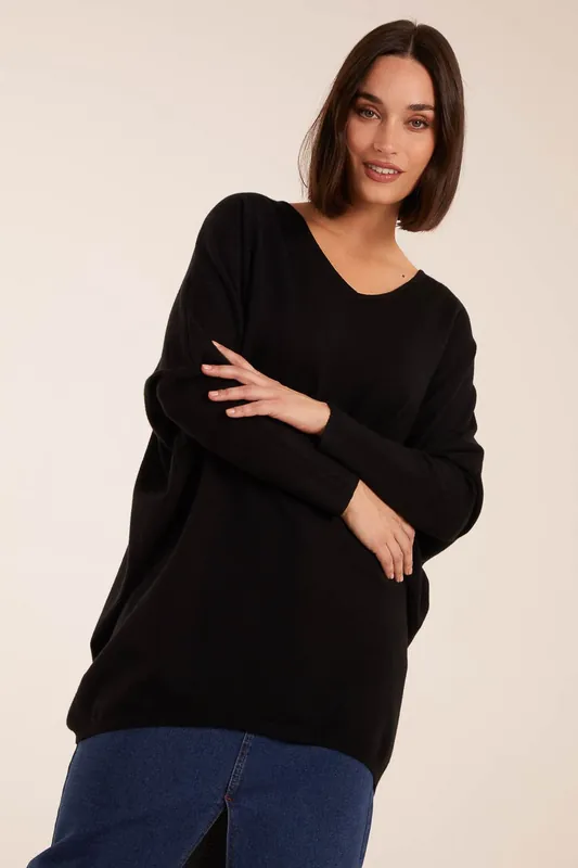 Plain V Neck Jumper - Blue Vanilla