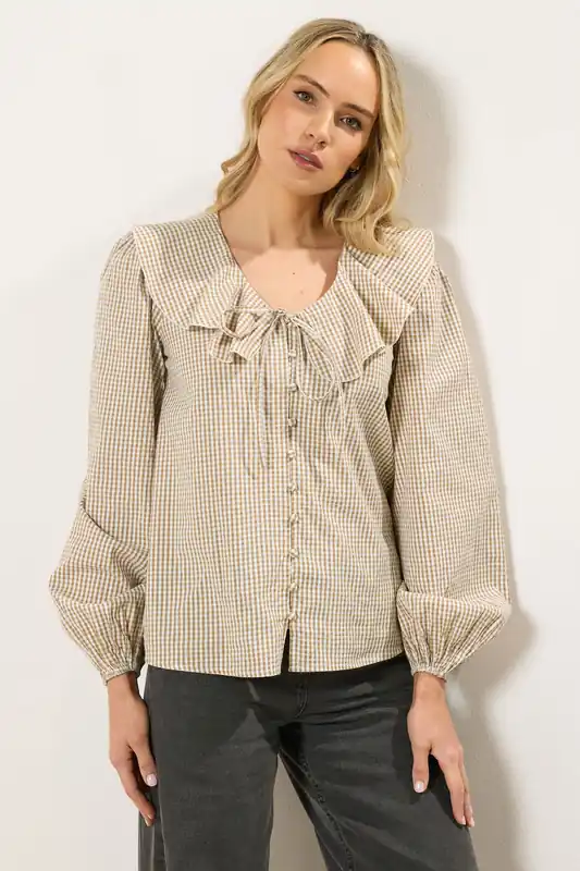 Tall Gingham Cotton Shirt - Long Tall Sally