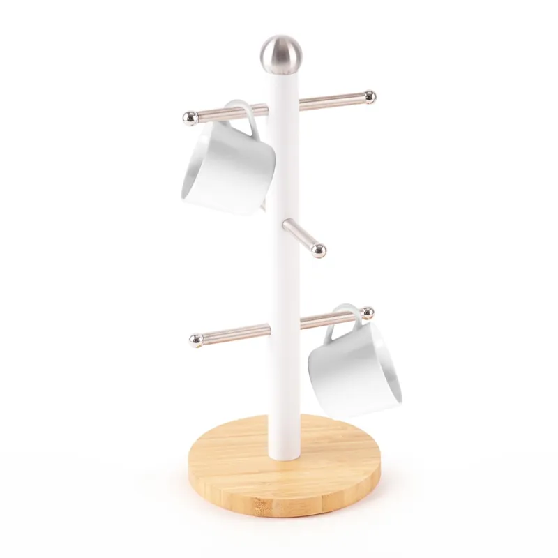 Mug Holder with 6 Hooks with Bamboo Base Mug Tree - Royalford