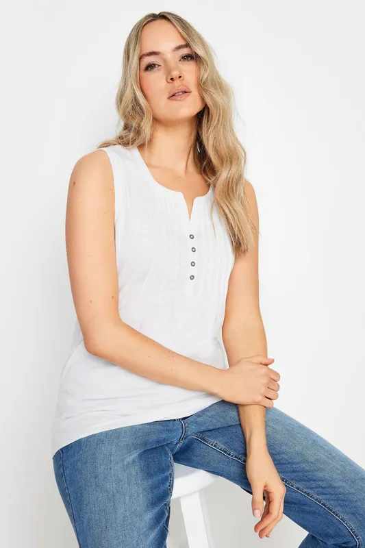 Tall Henley Vest Top - Long Tall Sally