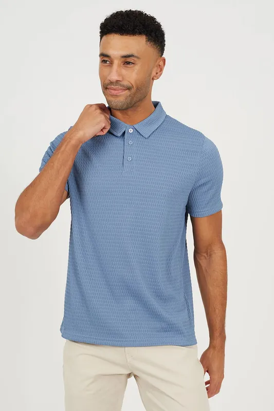 Jacquard Short Sleeve Polo Shirt - Brave Soul