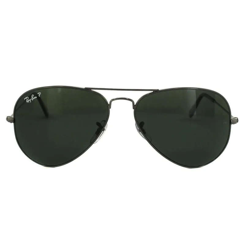 Aviator Gunmetal Green Polarized Aviator 3025 Sunglasses - Ray-Ban