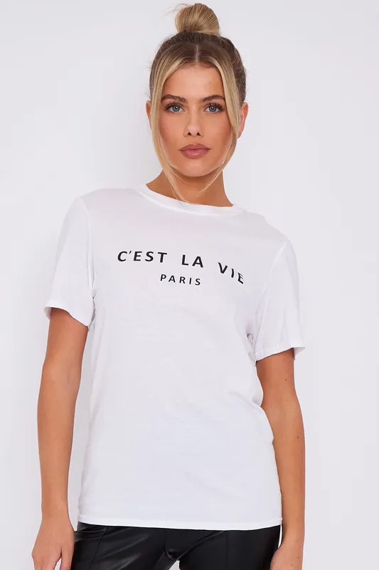 C'est La Vie Short Sleeve Regular Fit T Shirt - Aftershock London