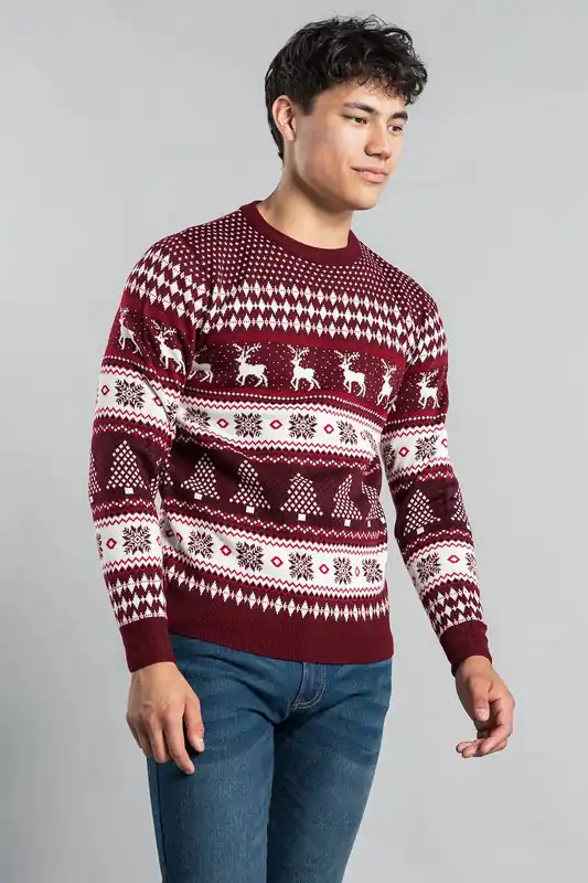 Festive Crew Neck Jacquard Knit Jumper - Tokyo Laundry