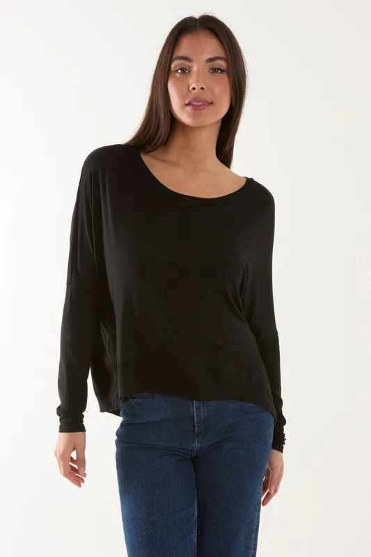 Batwing High Low Top - Blue Vanilla