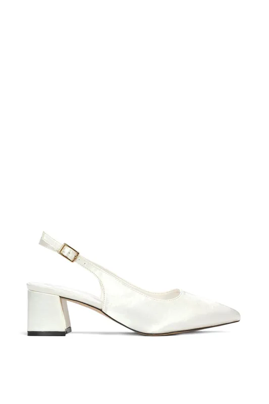 Virelai' Low Block Heel Bridal Heels With Slingback - XY London