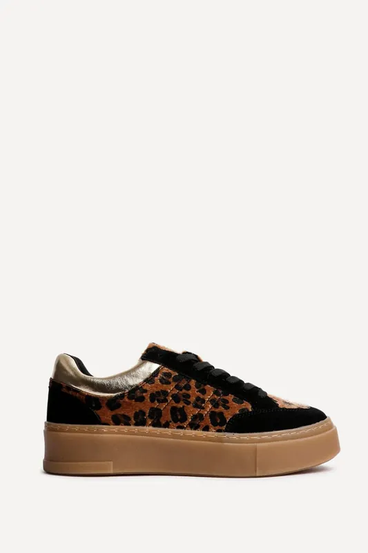 Nyra Leopard Print Trainers - Linzi