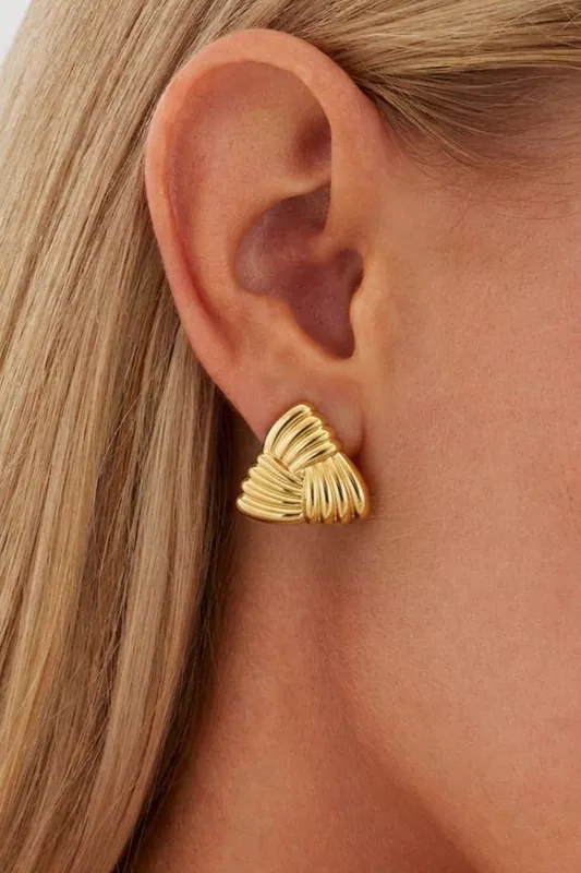 Gold Plated Triangle Earrings - Serla