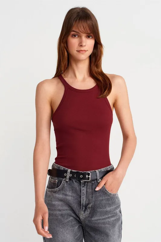 Ribbed Cotton Sleeveless Cami Blouse - Dilvin