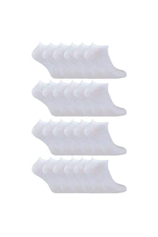 24 Pack Multipack Cotton Trainer Socks - Sock Snob