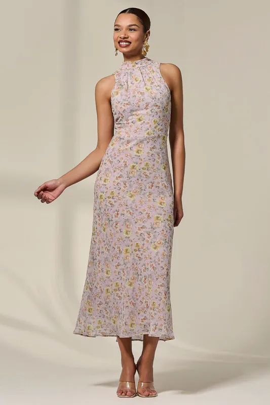 Sleeveless Chiffon Halterneck Midaxi Dre - Jolie Moi